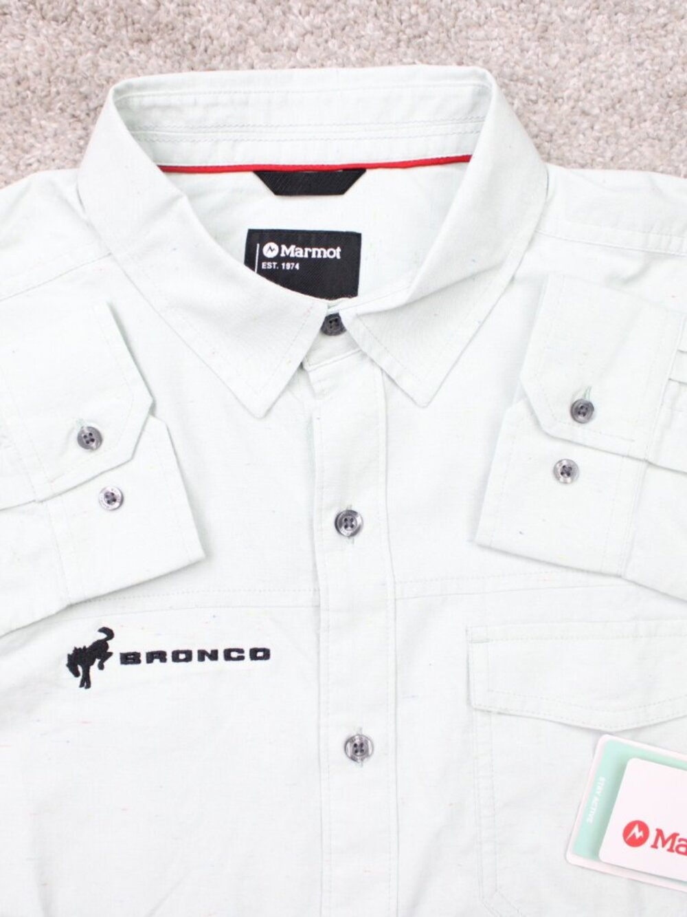 Marmot Ford Bronco Tumalo Shirt NWT Mens Medium Crushed Mint Long Sleeve Button